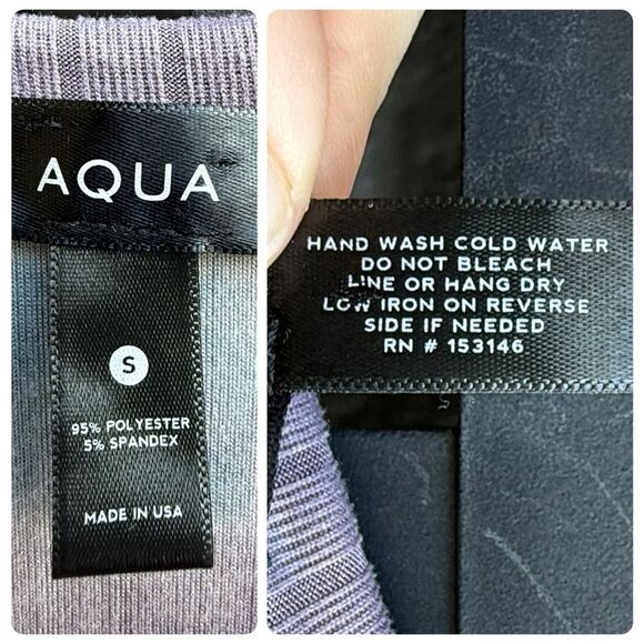 Aqua Tie Dye Ribbed Sleeveless Midi Dress in Purple/Navy/Light Pink | Small - Picture 5 of 5